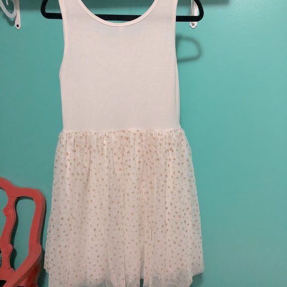 White and Gold Polka Dot Dress - Picture 2 of 5